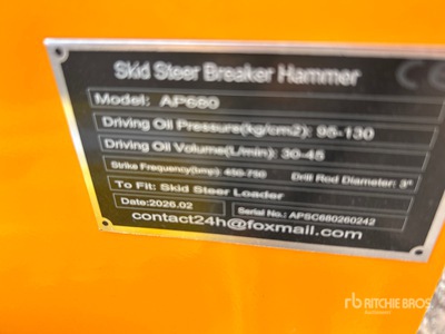 2026 GIYI GY-AP680 Skid Steer Breaker (Unused)