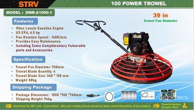 2025 STARVOX DMR-A1000-1 Power Trowel (Unused)