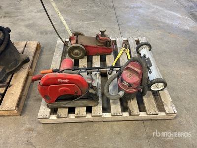 Cut Off Saw, Shop Vac, Floor Magnet & Pneumatic Jack