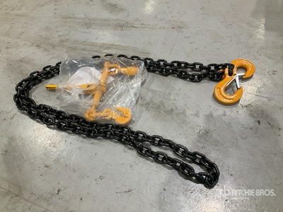 16mm G80 Lashing Chains (6mtr Long) with Sling Hooks, and 80 EN12195-3 Load Binders Sling (Unused)