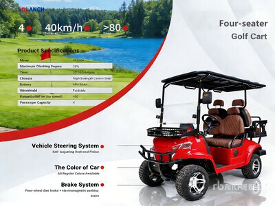 2026 SDLANCH Electric Red Four-Seater Golfwagentje (Unused)