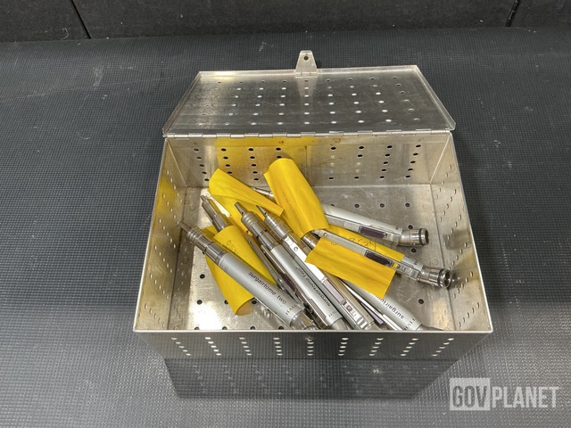 (7) Hall 5058-01 Surgairtome Two Pneumatic Drills w/5052-12 Autoclave Case