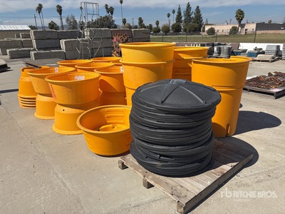 Quantity of Crash Barrels With Lids, Miscellaneous Sizes