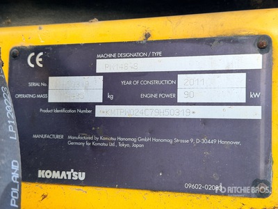 2011 Komatsu PW148-8 حفارة بعجلات
