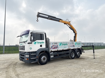 2007 Copma 180.3 7200 kg on MAN TGA 26.430 6x2 Flatbed Truck with Crane