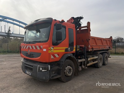 2012 Renault Prenium lander 430dxi 6x4 Camion Benne Avec Grue Kipper-Lkw mit Kran