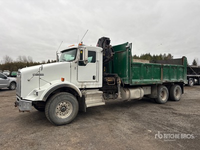 2012 Kenworth T800 8x4 Hiab 144B-2 CLX knuckle boom, out and down outriggers T/A Camión dumper