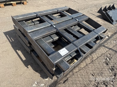 Quantity of (10) 2025 Kit Containers QT-F-BLANK 46 in Skid Steer Attachment Mounting Plate (Unused)