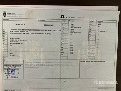 2008 Montenegro SCHHF3S/3G End Dump Trailer
