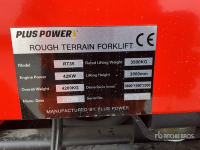2025 Plus Power RT35 Rough Terrain Forklift (Unused)