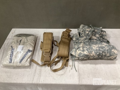 (2) Pairs of Fuel Handler’s Coveralls, (60) Individual Belts & Assorted Items