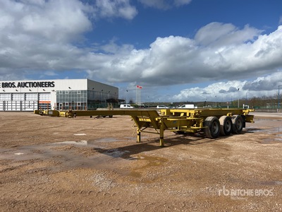 1988 Fruehauf T38C Semi-Remorque Porte Conteneurs 3 Essieux Container Trailer