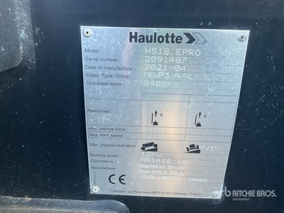 2021 Haulotte HS18E PRO Scissor Lift