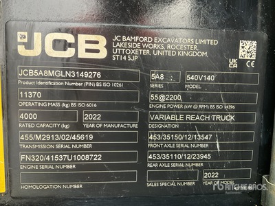 2022 JCB 540-140 Telehandler