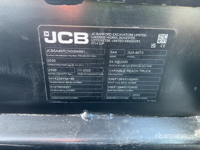 2022 JCB 525-60 Chariot élévateur télescopique