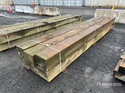 Quantity of (6) 10 in x 12 in x 16 ft Pressure Treated Lumber