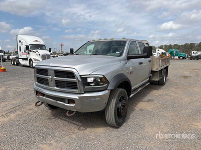 2012 Dodge Ram 5500 4x4 Crew Cab Flatbed Truck