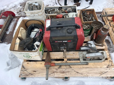 Powermate Generator, Circular Saw, Nuts and Bolts, Bottle Jack, Joist Hangers, Extension Cords
