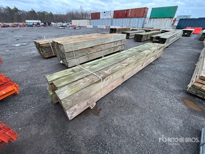 Quantity of (6) 10 in x 10 in x 16 ft Pressure Treated Lumber