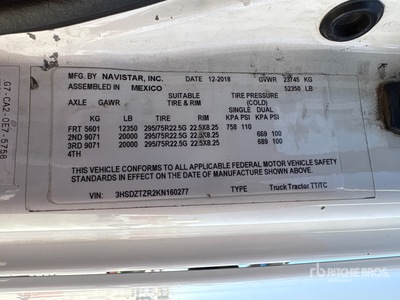 2019 International LT625 Cabeza Tractora Cabina Corta