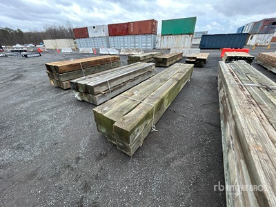 Quantity of (6) 10 in x 10 in x 16 ft Pressure Treated Lumber