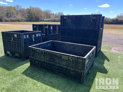 Quantity of (4) Orbis & Ropak Assorted Plastic Crates