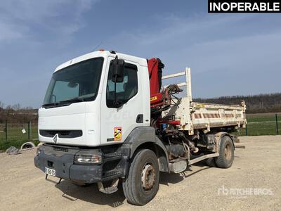 2006 HMF 1060 K2 Articulated Boom on 2006 Renault Kerax 370dci 4x2 Camion Benne Avec Grue Kiepwagen met kraan (Inoperable)