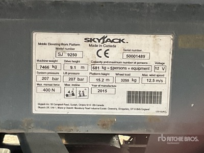 2015 Skyjack SJ9250 Scissor Lift