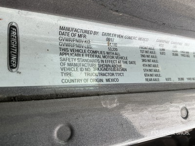 2018 Freightliner Coronado 122SD 6x4 T/A Sleeper Truck Tractor