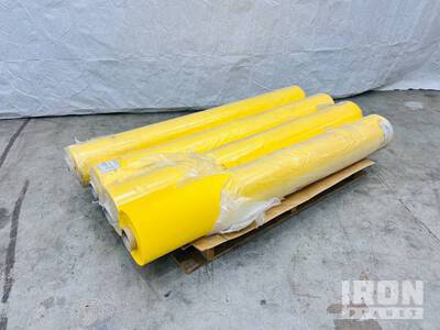 Quantity of (4) Rolls 60 in x 100 yd Yellow Mesh Webbing (Unused)