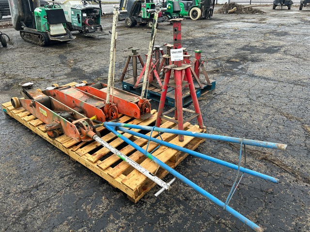 Quantity of (3) Floor Jacks & (9) Jack Stands