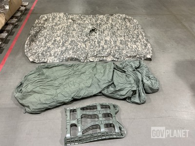 (36) Wet Weather Ponchos, (14) Sleeping Bags, (30) Frames & Assorted Items