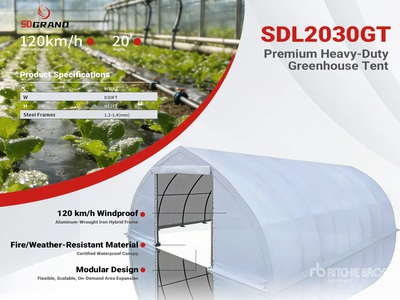 2026 SDGRAND SDL2030GT 30 ft x 20 ft Greenhouse (Unused)