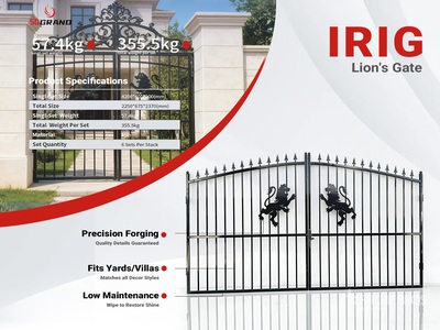 Quantity of (6) 2026 SDGRAND 4.2M-IRIG 14 ft x 7 ft Wrought Iron Bi-Parting Driveway Gate (Unused)