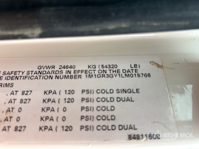 2020 Mack Granite 8x4 Camion à benne basculante Tri/E