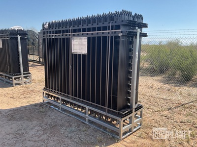 (22) Pieces of Powder Coated Steel Fence w/(23) Post Connectors - Unused