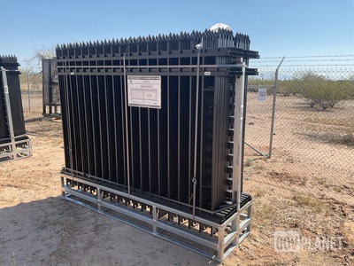 (22) Pieces of Powder Coated Steel Fence w/(23) Post Connectors - Unused