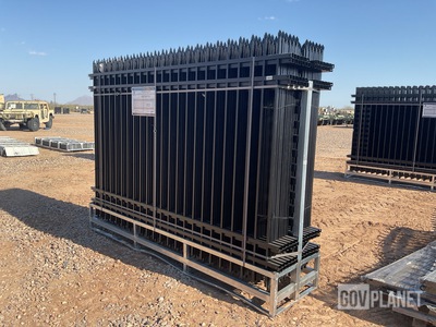 (24) Pieces of Powder Coated Steel Fence w/(25) Post Connectors - Unused