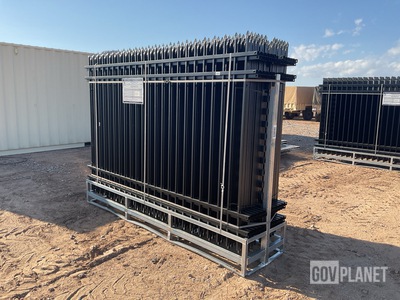 (24) Pieces of Powder Coated Steel Fence w/(25) Post Connectors - Unused