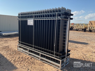 (24) Pieces of Powder Coated Steel Fence w/(25) Post Connectors - Unused