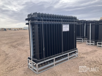 (22) Pieces of Powder Coated Steel Fence w/(23) Post Connectors - Unused