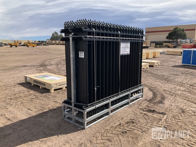 (22) Pieces of Powder Coated Steel Fence w/(23) Post Connectors - Unused