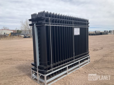 (24) Pieces of Powder Coated Steel Fence w/(25) Post Connectors - Unused