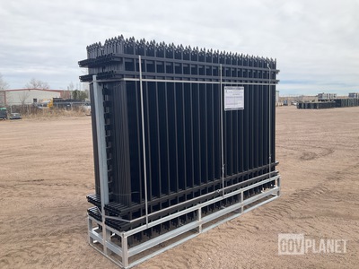 (24) Pieces of Powder Coated Steel Fence w/(25) Post Connectors - Unused