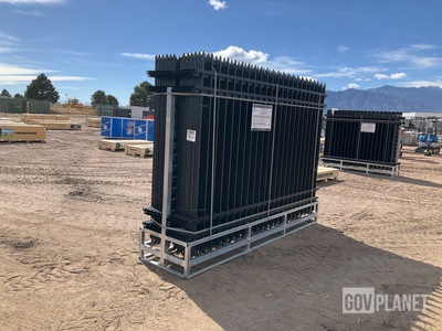 (24) Pieces of Powder Coated Steel Fence w/(25) Post Connectors - Unused