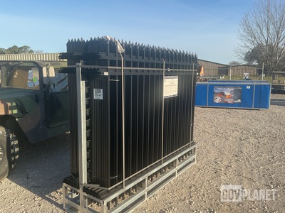 (22) Pieces of Powder Coated Steel Fence w/(23) Post Connectors - Unused
