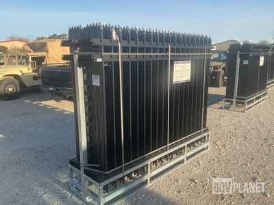 (22) Pieces of Powder Coated Steel Fence w/(23) Post Connectors - Unused