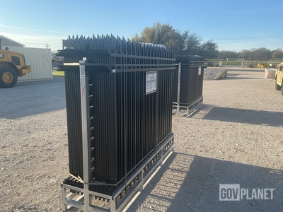 (22) Pieces of Powder Coated Steel Fence w/(23) Post Connectors - Unused