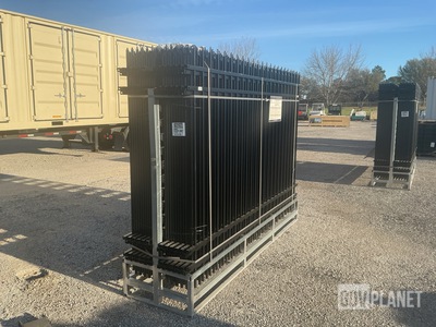 (24) Pieces of Powder Coated Steel Fence w/(25) Post Connectors - Unused