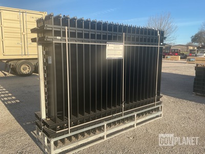 (24) Pieces of Powder Coated Steel Fence w/(25) Post Connectors - Unused